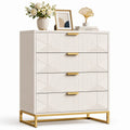 Commode à 4 tiroirs en bois et métal doré