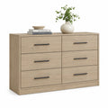 Commode 6 tiroirs en bois chêne clair