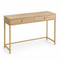 Console en Bois avec Cadre Métal Doré et Tiroirs