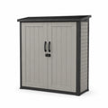 Armoire de Rangement Extérieur en Plastique Gris/Noir
