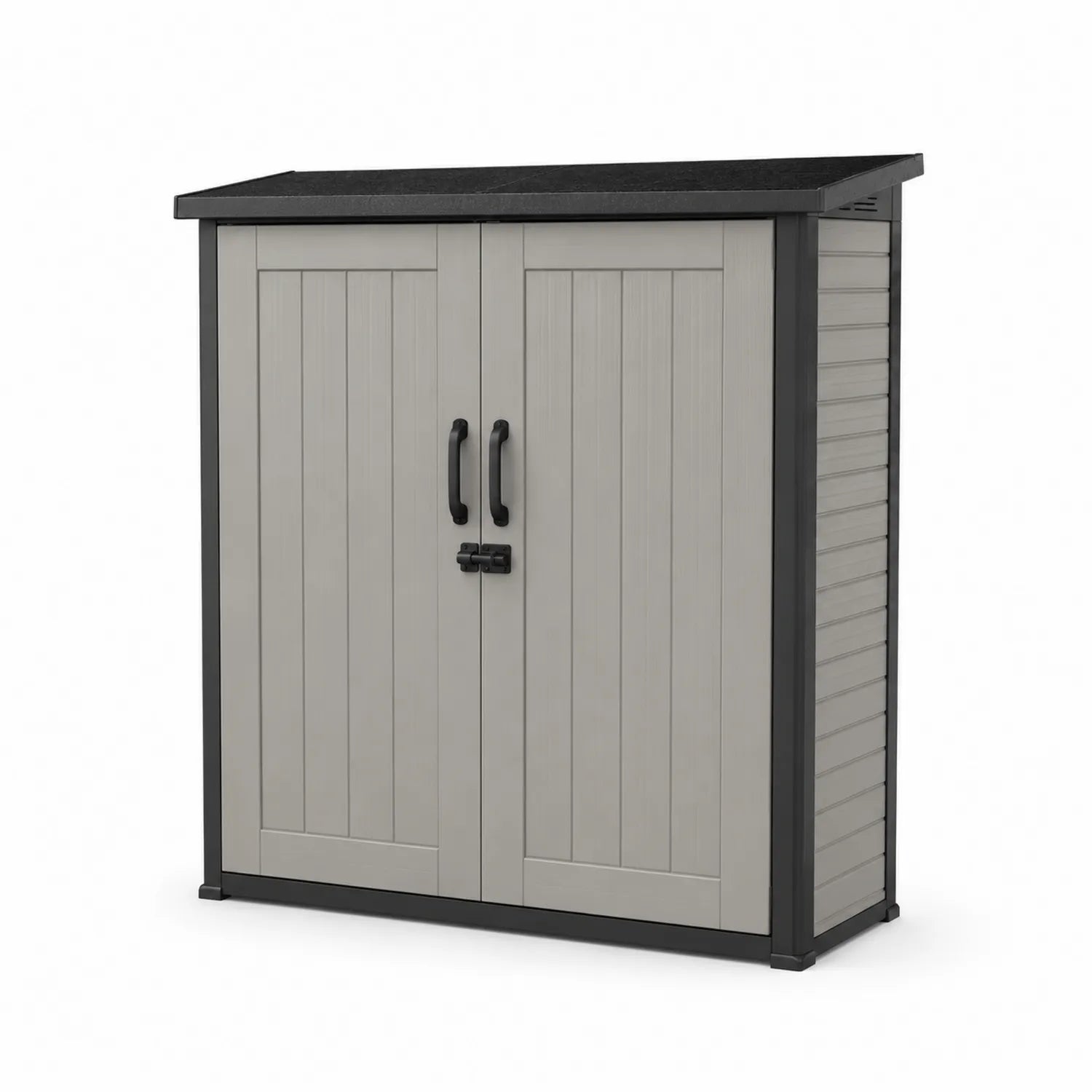 Armoire de Rangement Extérieur en Plastique Gris/Noir