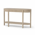 Table console en bois demi-circulaire beige