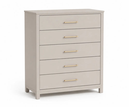 Commode à 5 tiroirs en MDF Beige