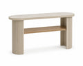 Console ovale en bois et MDF Beige 120 cm