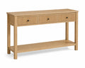 Table console en bois de chêne avec tiroirs 120x40x80 cm