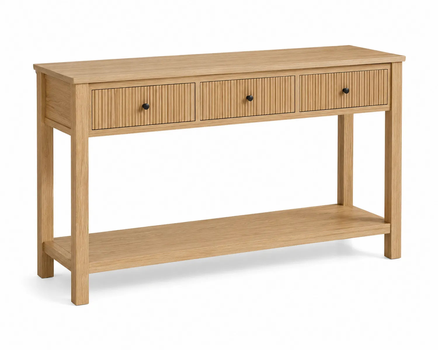 Table console en bois de chêne avec tiroirs 120x40x80 cm
