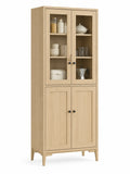 Armoire en chêne clair avec portes vitrées 200x80x40 cm