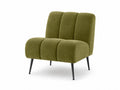 Fauteuil en tissu polyester vert avec pieds métalliques