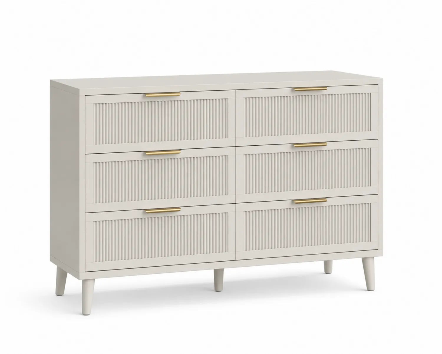 Commode en bois MDF avec 6 tiroirs Blanc