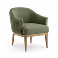 Chaise en bois et tissu vert